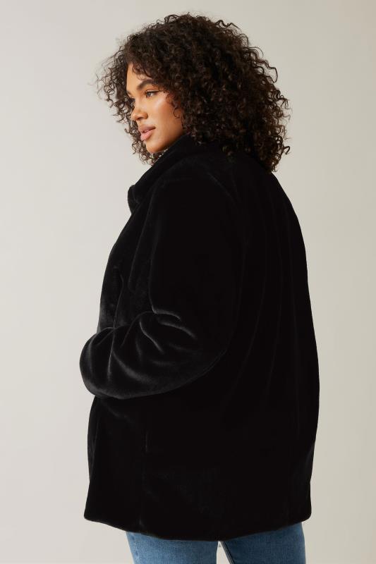 EVANS Plus Size Black Faux Fur Coat | Evans 2