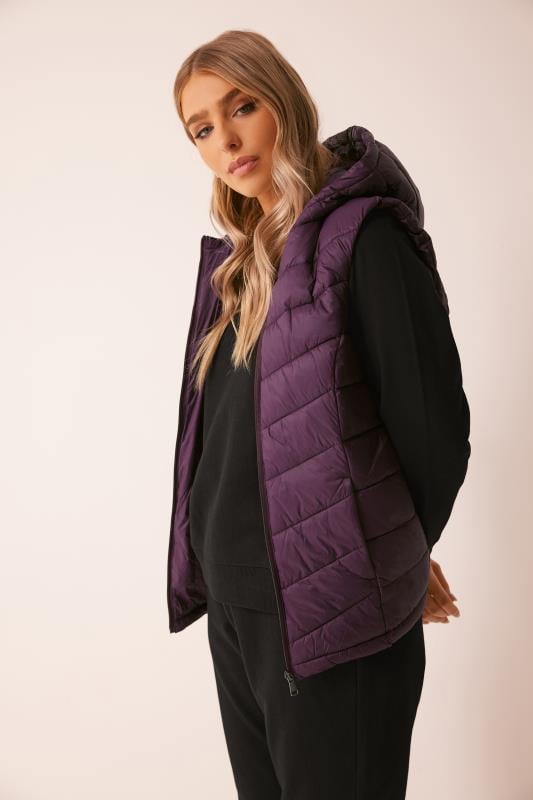 Women's  M&Co Purple Quilted Gilet