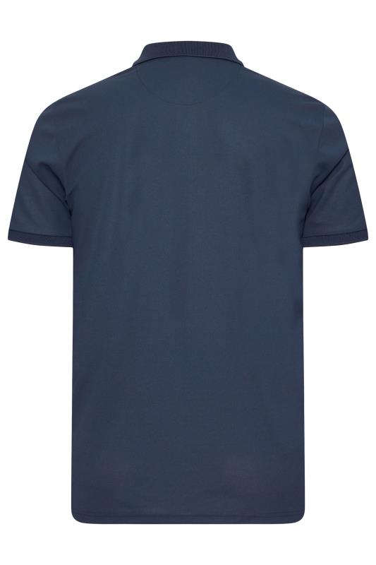 BadRhino Big & Tall Navy Blue Pique Golf Polo Shirt | BadRhino 4