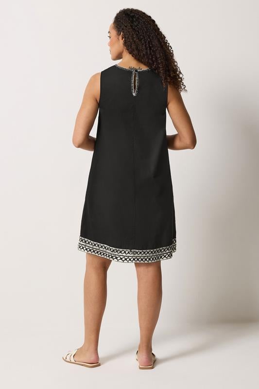 M&Co Black Contrast Trim Cotton Shift Dress | M&Co 4