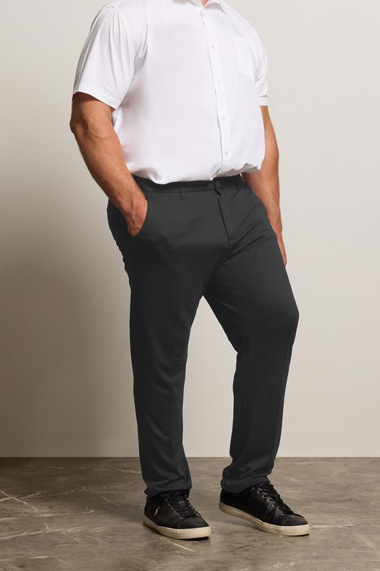 BadRhino Big & Tall Black Stretch Trousers
