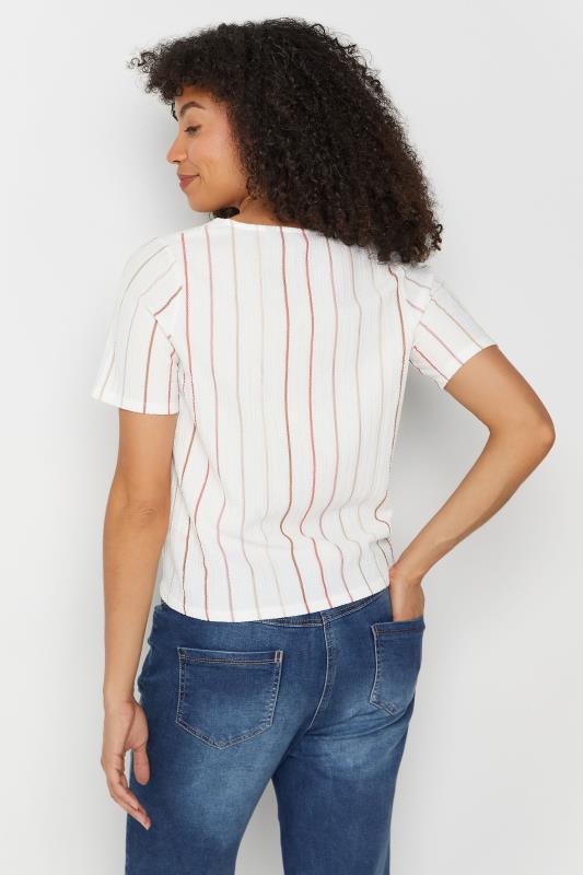 M&Co Ivory White Stripe Button Front Top | M&Co 4