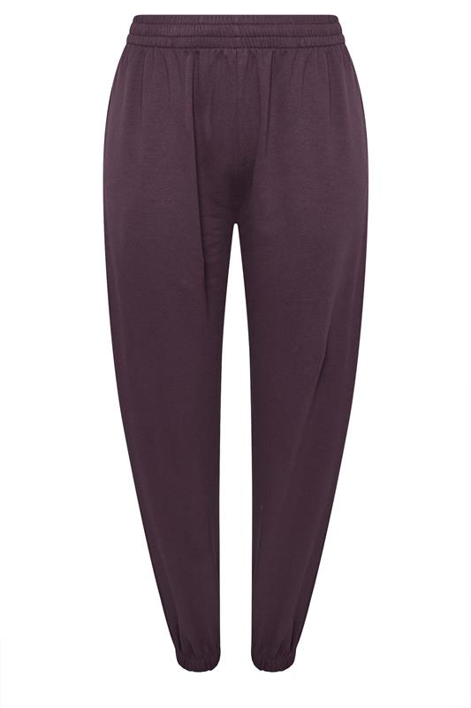YOURS Plus Size Purple Cuffed Leg Joggers | Yours Clothing 5