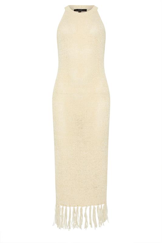 STAR Natural Brown Knitted Tassel Trim Midaxi Dress | StarByJM 7