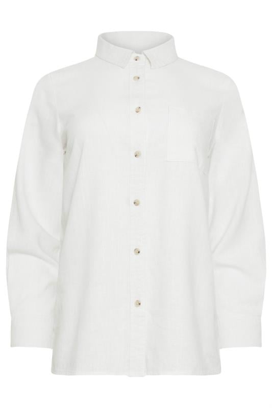 M&Co Petite White Linen Long Sleeve Shirt | M&Co 5