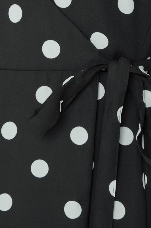 M&Co Black Polka Dot Wrap Dress | M&Co  5
