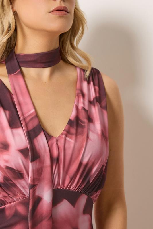 LTS Tall Women's Pink Floral Scarf Detail Maxi Dress | Long Tall Sally 5
