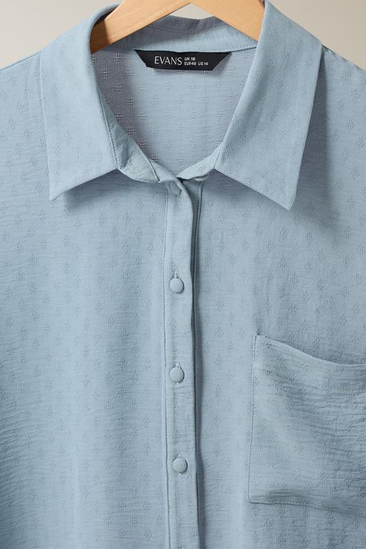EVANS Plus Size Light Blue Grown-On Sleeve Blouse | Evans 6