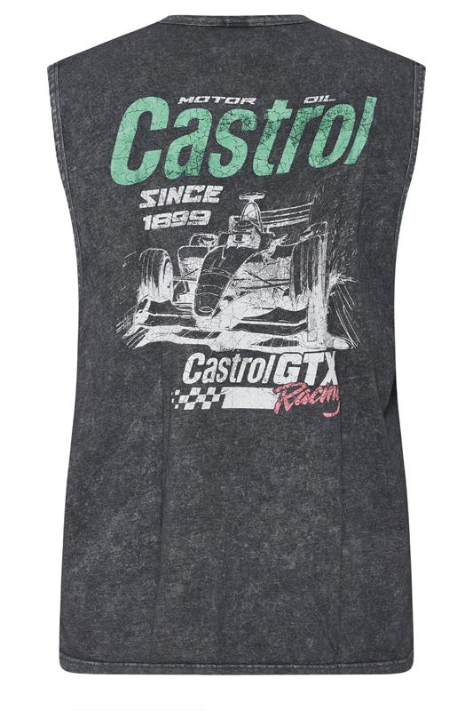 BadRhino Big & Tall Black Acid Wash 'Castrol' Graphic Vest | BadRhino 9