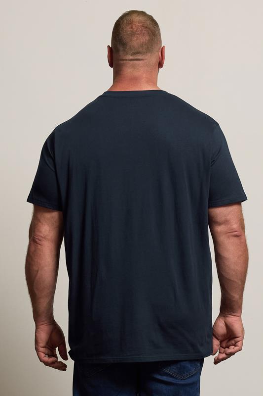 BadRhino Big & Tall Navy Blue V-Neck T-Shirt 2