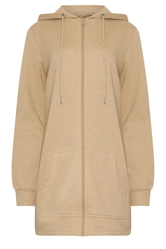 LTS Tall Women's Natural Brown Cotton Longline Hoodie | Long Tall Sally 5