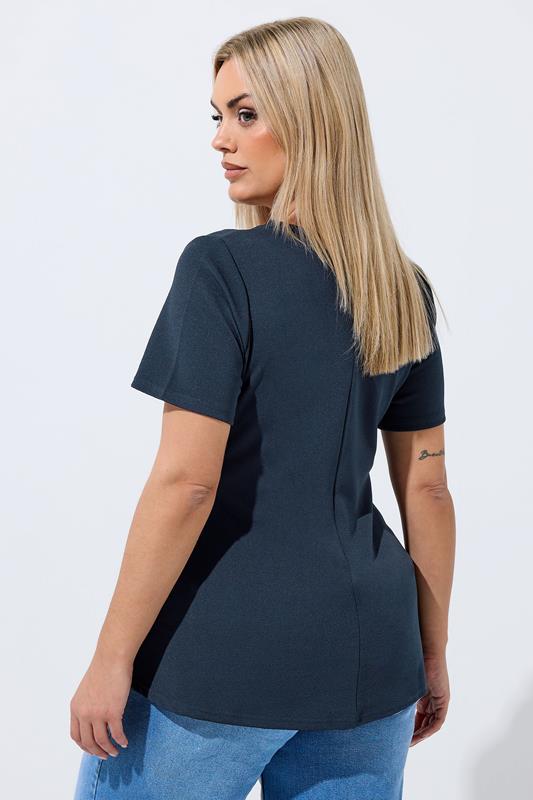 LIMITED COLLECTION Plus Size Navy Blue Corset Top | Yours Clothing 2
