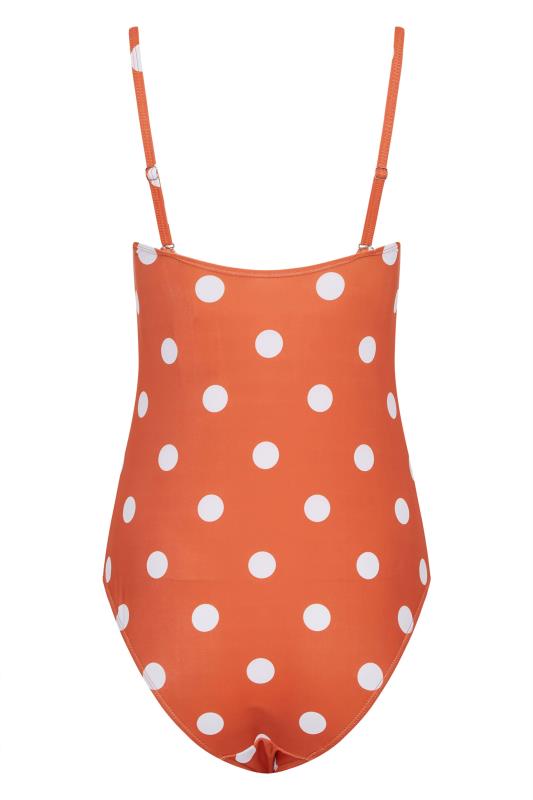 LTS Tall Women's Rust Orange Polka Dot Swimsuit | Long Tall Sally 8