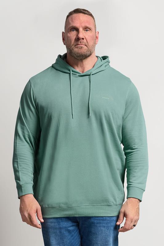 JACK & JONES Big & Tall Blue Printed Logo Hoodie  | BadRhino 1