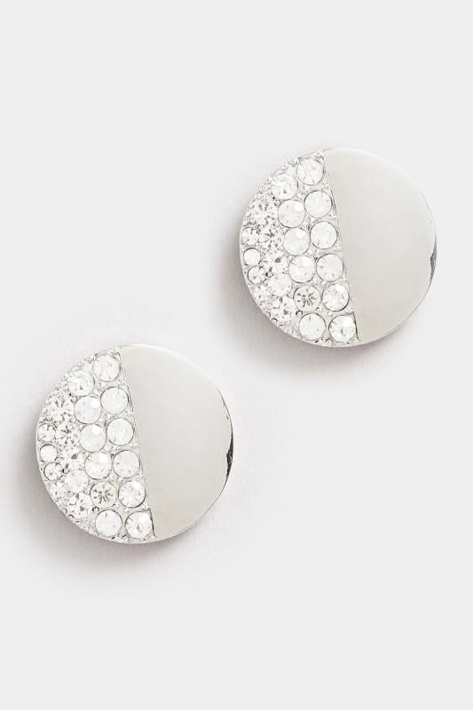  Yours Silver Tone Diamante Disc Earrings
