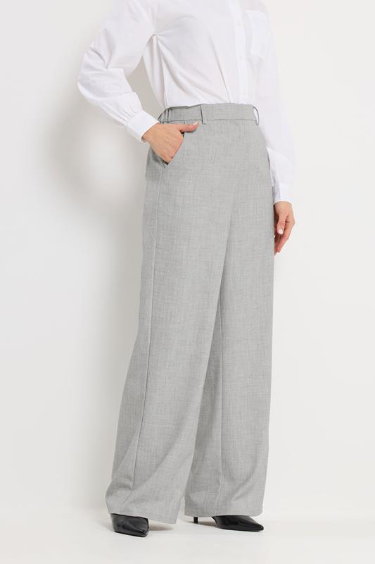 LTS Tall Women's Light Grey Tailored Wide Leg Trousers | Long Tall Sally 2