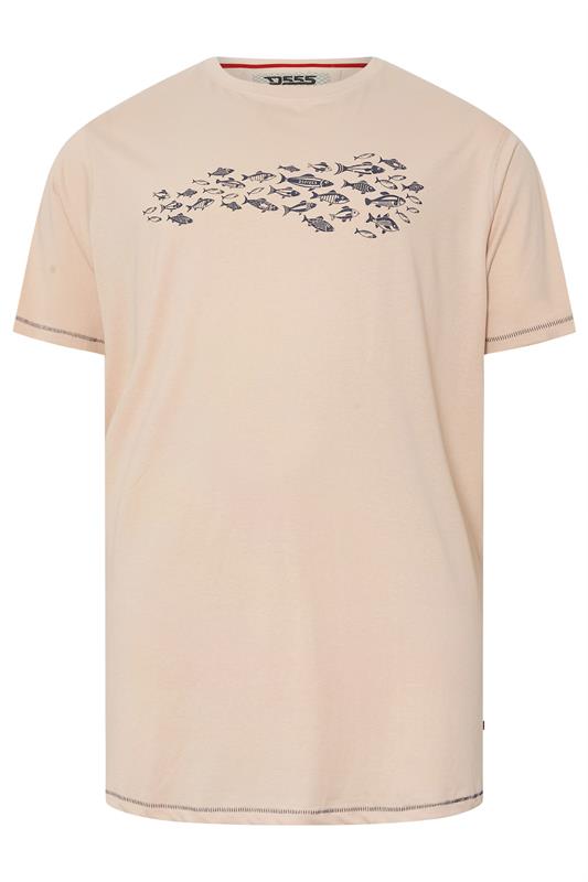 D555 Big & Tall Dusty Pink Shoal Fish T-Shirt | BadRhino 2