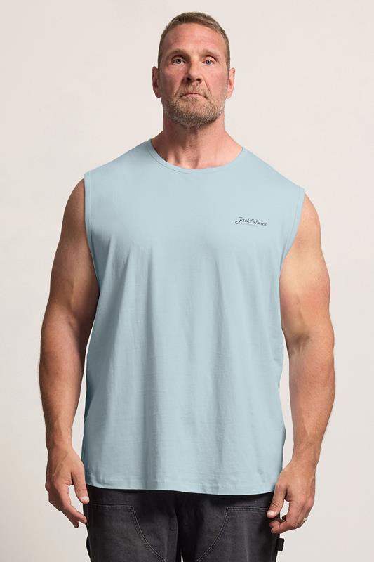 JACK & JONES 3 PACK Big & Tall White, Black, and Light Blue Tanktops | BadRhino 2