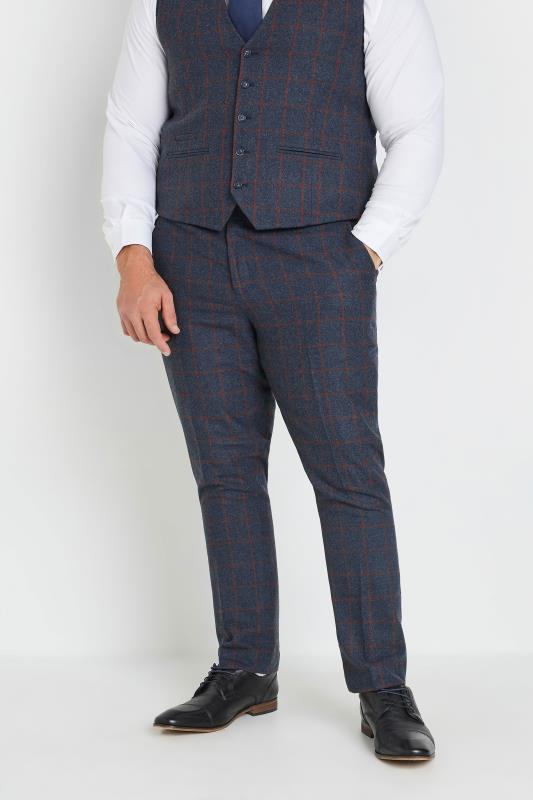 BadRhino Tailoring Big & Tall Blue & Red Checked Suit Trousers
