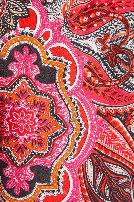 Petite Red Paisley Print Gypsy Detail Top | PixieGirl 6
