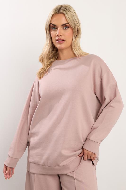 YOURS Plus Size Dusky Pink Sweatshirt  | Yours Clothing 1