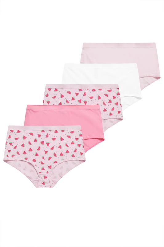 YOURSET 5 PACK Curve Pink Watermelon Print Full Briefs