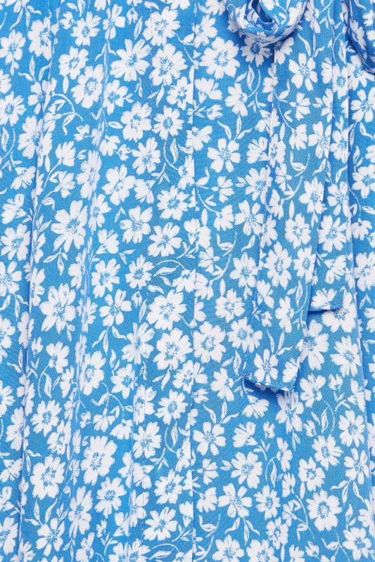 M&Co Blue Floral Print Maxi Shirt Dress | M&Co 5