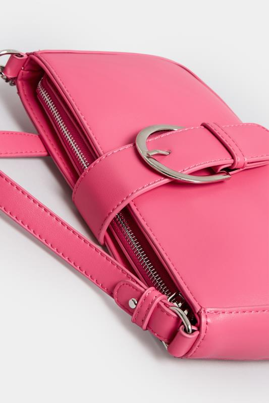Pink Buckle Front Shoulder Bag | Yours Clothing 6