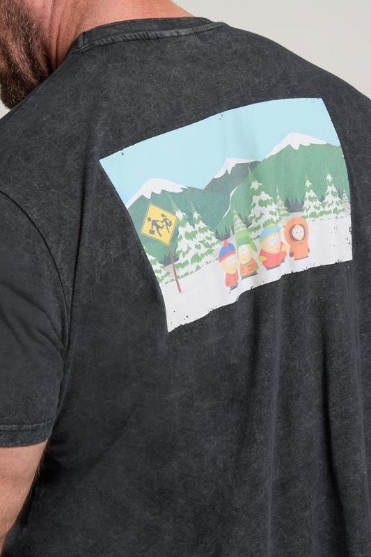 BadRhino Big & Tall Black Acid Wash Printed 'South Park' T-Shirt | BadRhino 4