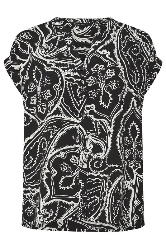 EVANS Plus Size Black Paisley Print Modal Shirt | Evans 7