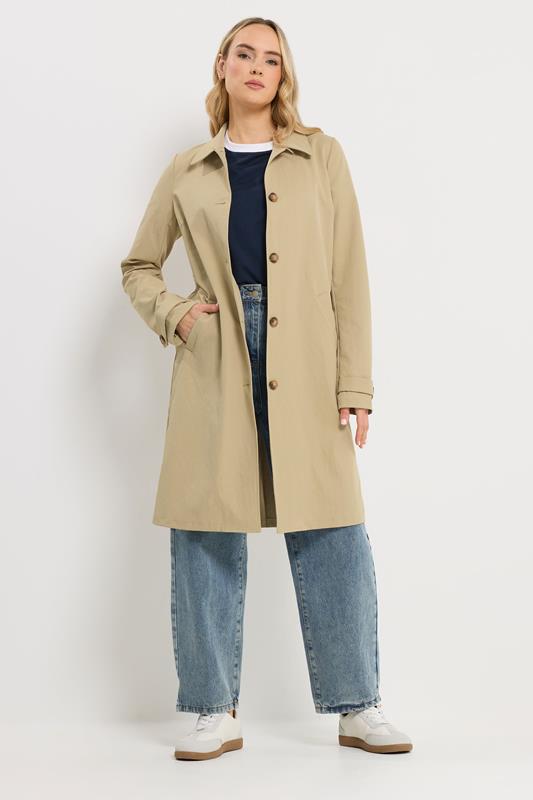 LTS Tall Women's Stone Brown Button Car Coat | Long Tall Sally 1
