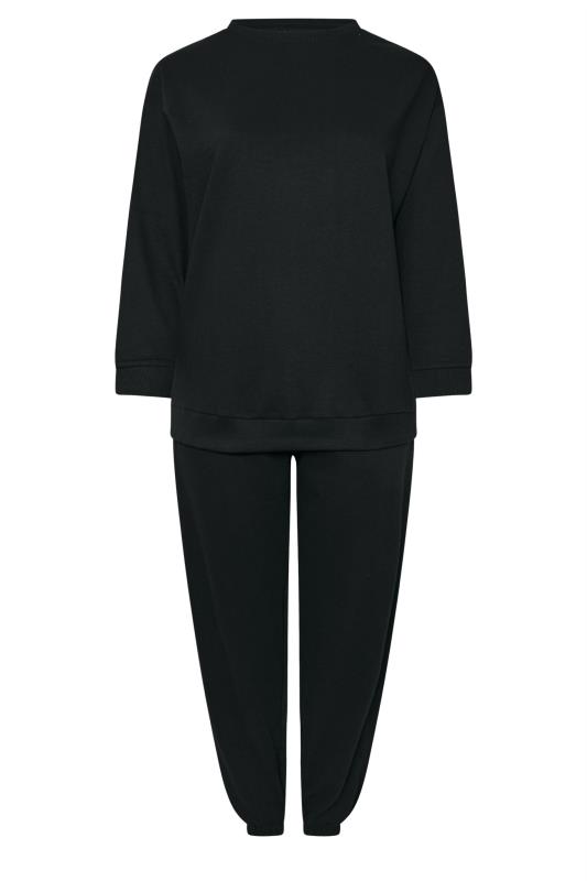 YOURS Plus Size Black Jogger Set | Yours Clothing 5
