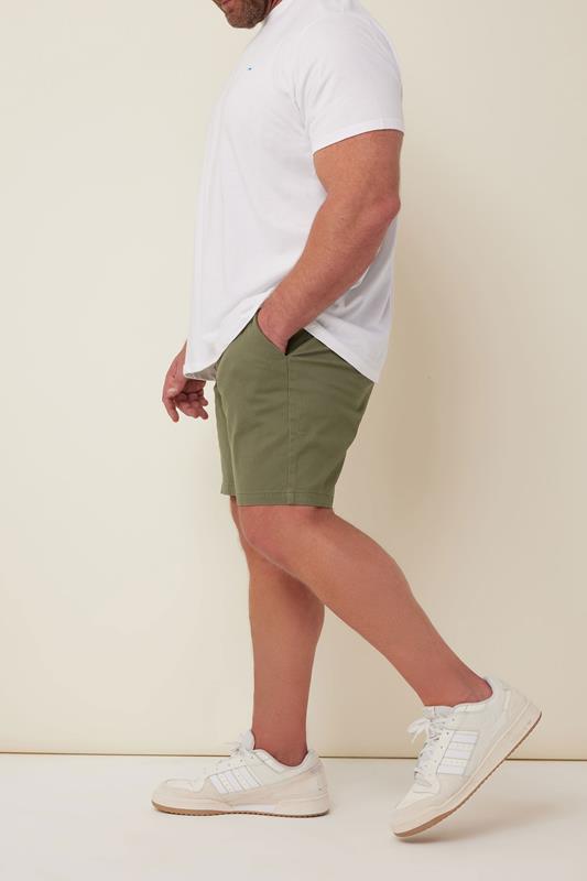 BadRhino Big & Tall 2 PACK Black & Khaki Green Stretch Chino Shorts | BadRhino 6