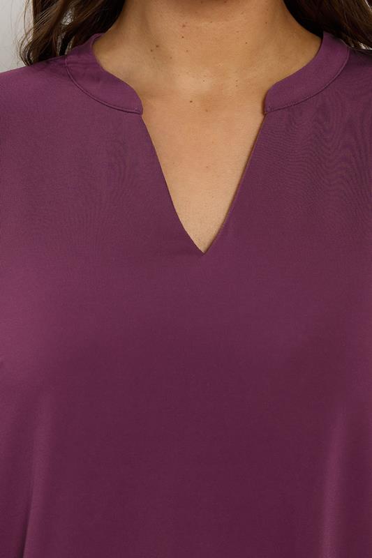 EVANS Plus Size Purple Chiffon Hem Blouse | Evans 4