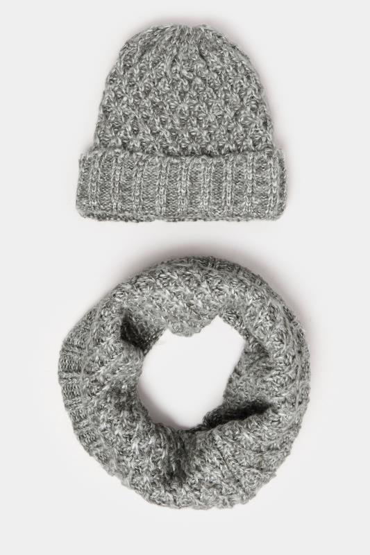 BadRhino Grey Knitted Snood & Beanie Set | BadRhino 1