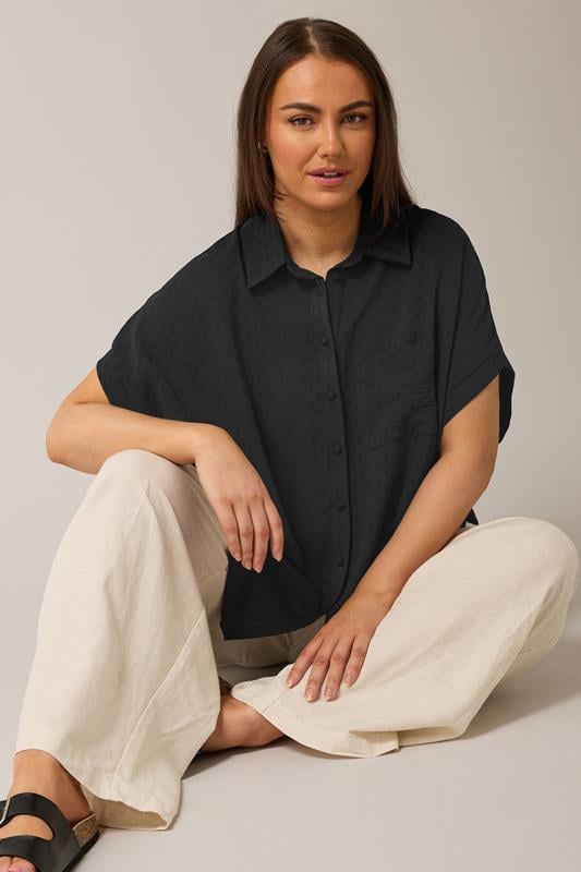 EVANS Plus Size Black Grown-On Sleeve Blouse | Evans 4