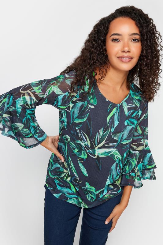 YOURS LONDON Plus Size Green Flute Sleeve Tunic Top