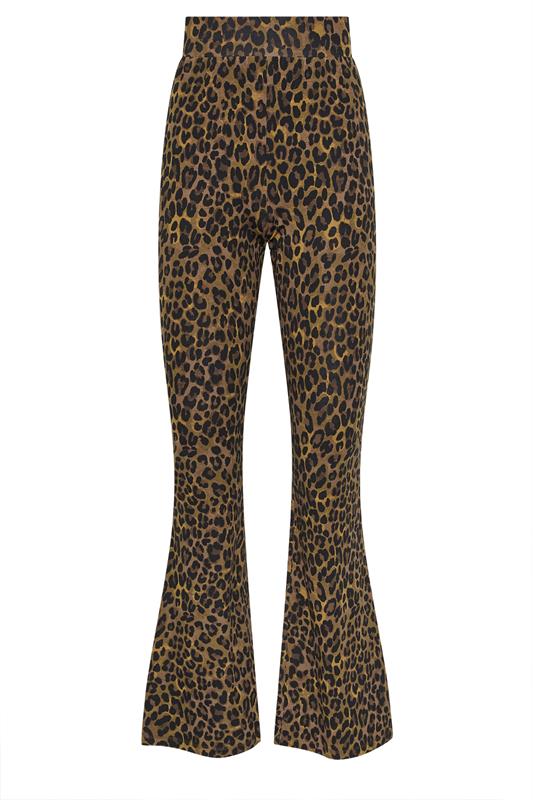 LTS Tall Brown Leopard Print Flared Leggings | Long Tall Sally 5