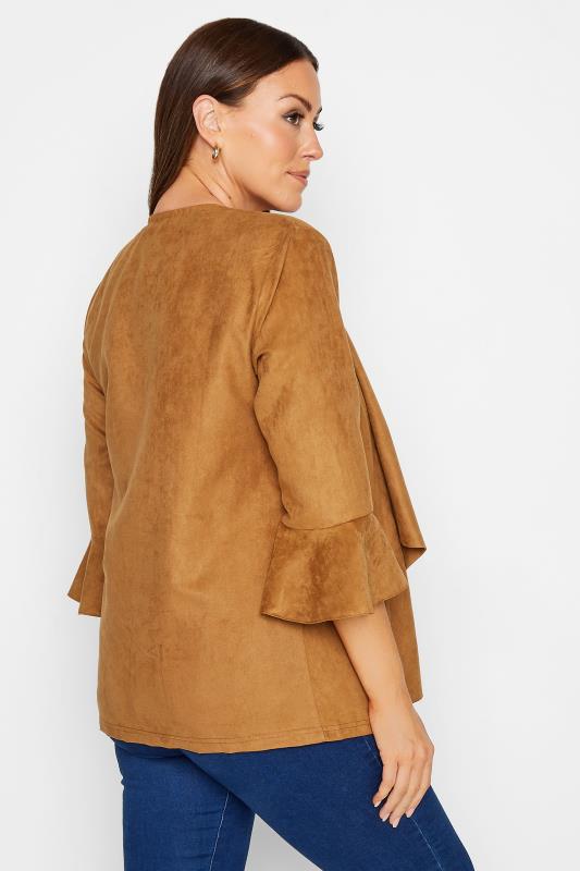 M&Co Tawny Brown Suedette Waterfall Jacket | M&Co 3