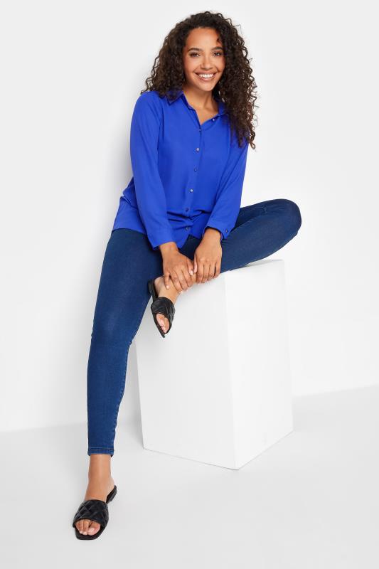 M&Co Cobalt Blue Button Through Tunic Shirt | M&Co 2
