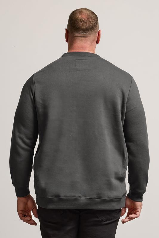 BadRhino Big & Tall Grey Premium Crew Neck Sweatshirt | BadRhino 2