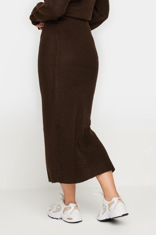 PixieGirl Petite Brown Midi Knitted Skirt | PixieGirl  4