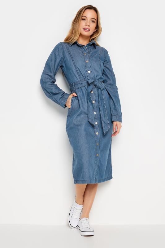 M&Co Petite Blue Tencel Denim Midi Dress | M&Co 2