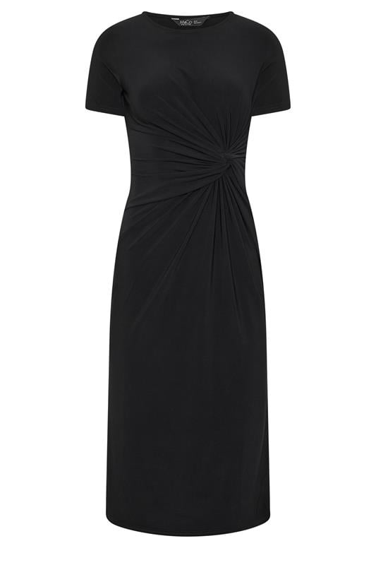  M&Co Petite Black Twist Front Maxi Dress