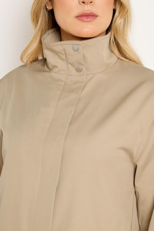 LTS Tall Women's Natural Brown Funnel Neck Jacket | Long Tall Sally 4