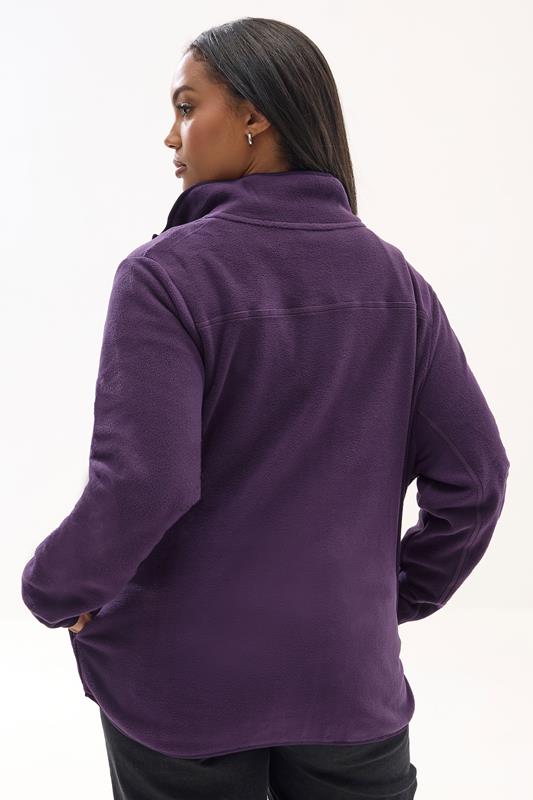 YOURS Curve Purple Fleece Jacket | Yours Clothing 2