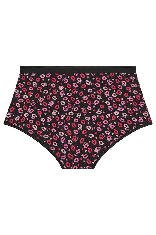 YOURSET 5 PACK Plus Size Red Kiss Print Full Briefs | Yours Clothing 7