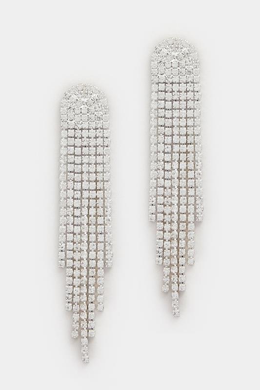  Yours Silver Tone Diamante Statement Earrings