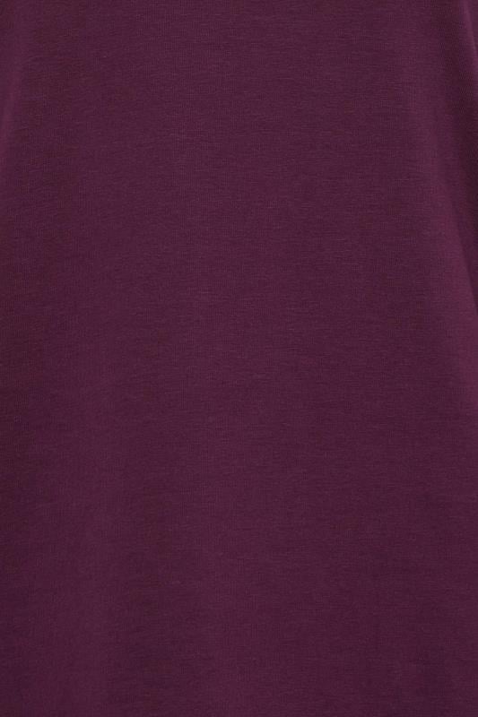M&Co Dark Purple Turtle Neck Long Sleeve Cotton Blend Top | M&Co 5