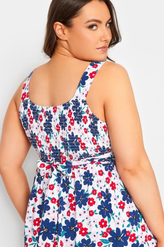 YOURS Plus Size White Floral Bow Back Vest Top | Yours Clothing 4